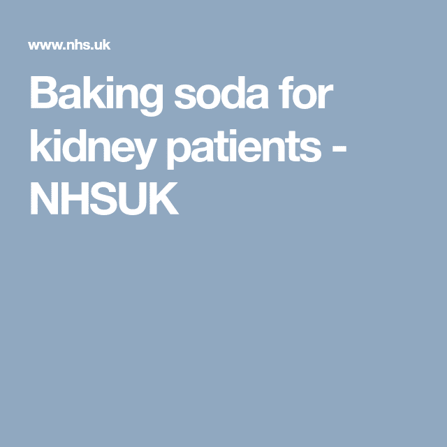 Baking soda for kidney patients