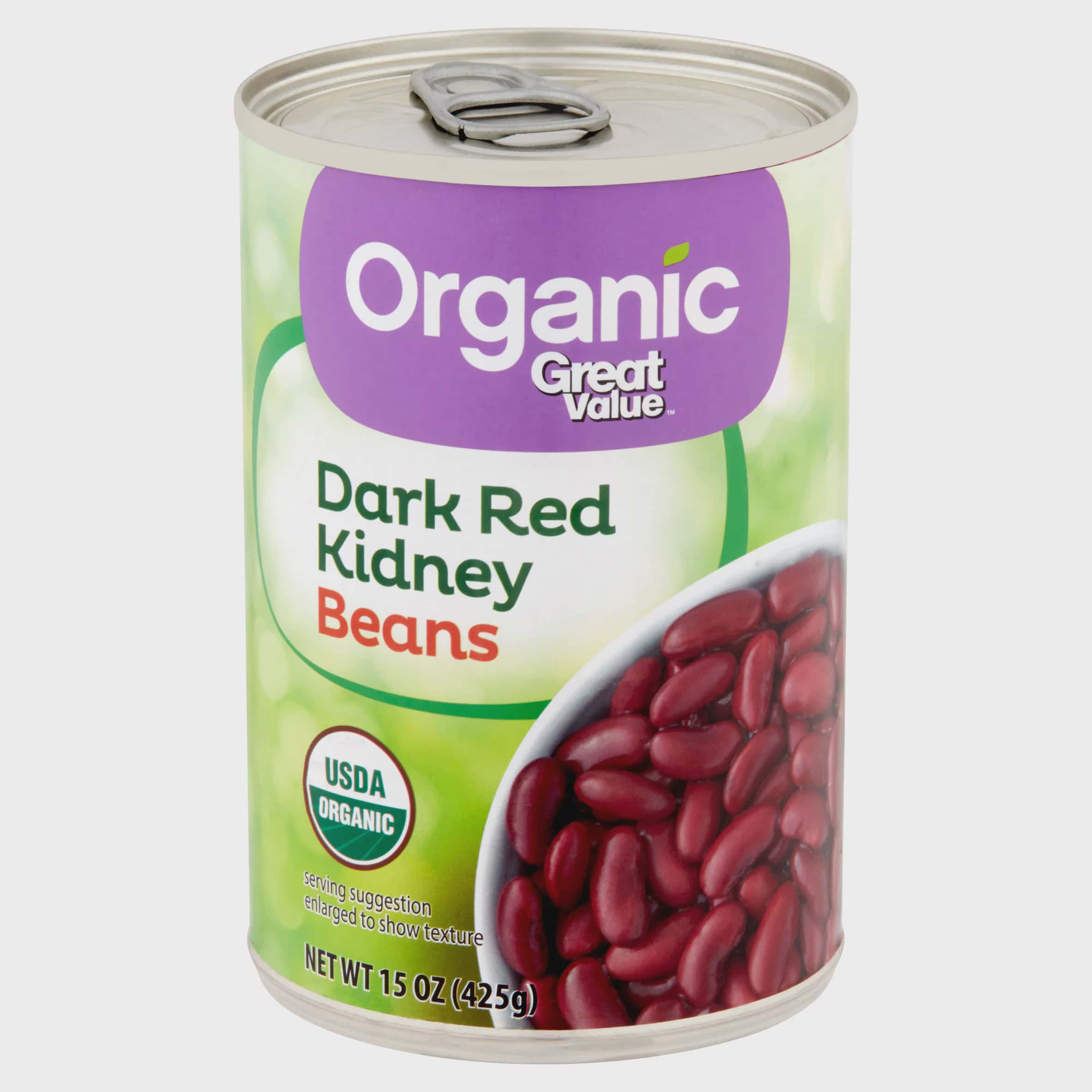 Great Value Organic Dark Red Kidney Beans, 15 oz