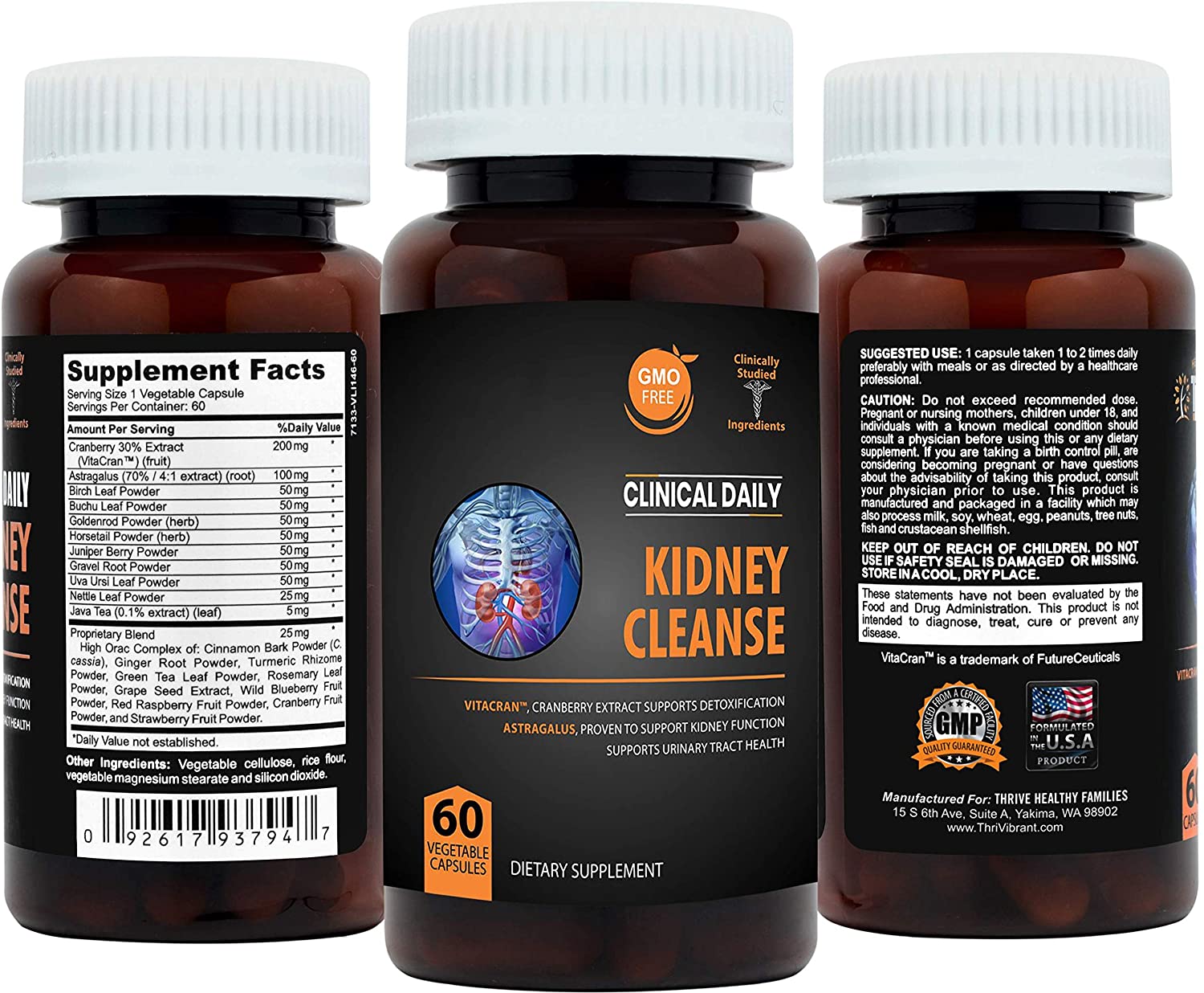 Herbal Kidney Cleanse Detox Supplement. 60 Vegan Capsules ...