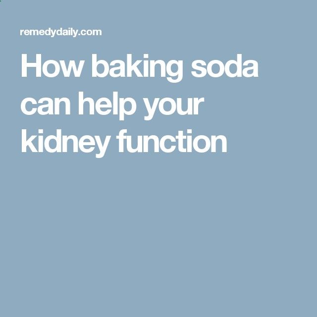 How baking soda can help your kidney function