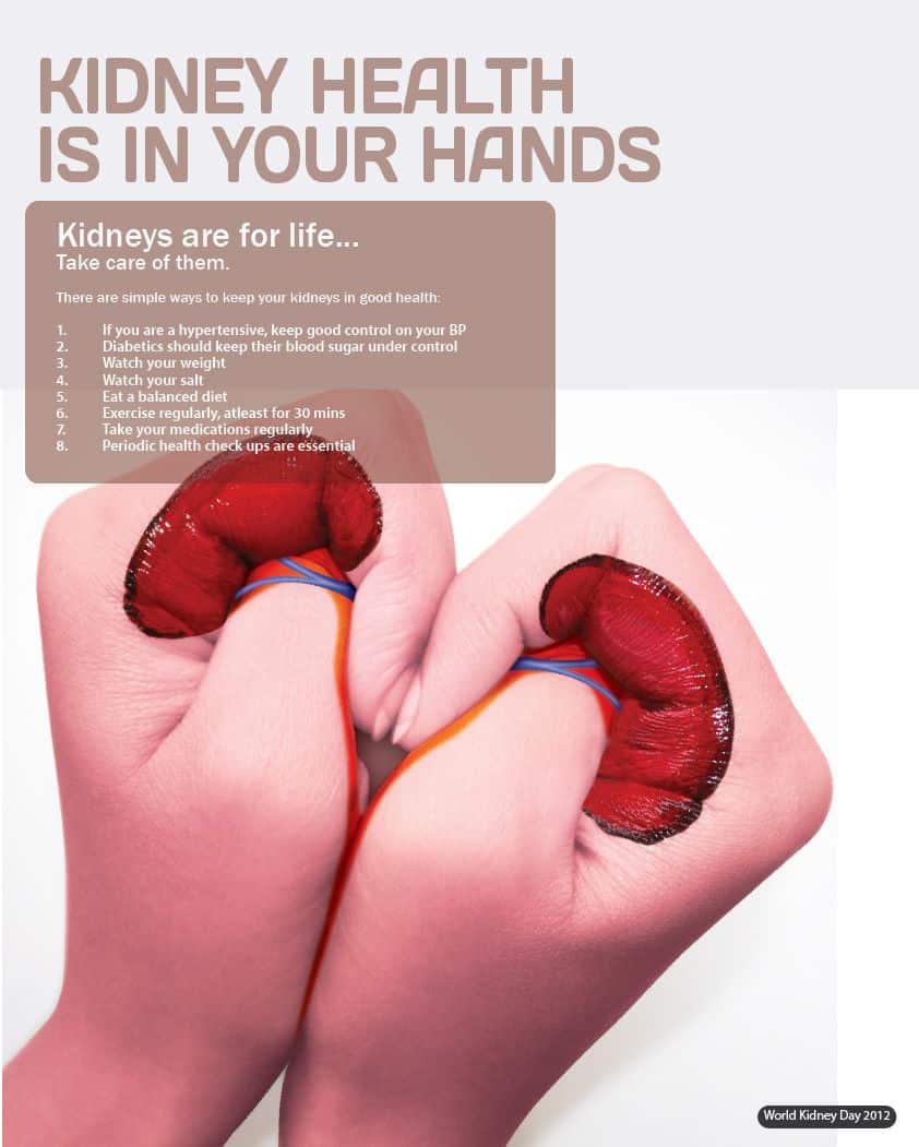Kidney health is in your hands.
