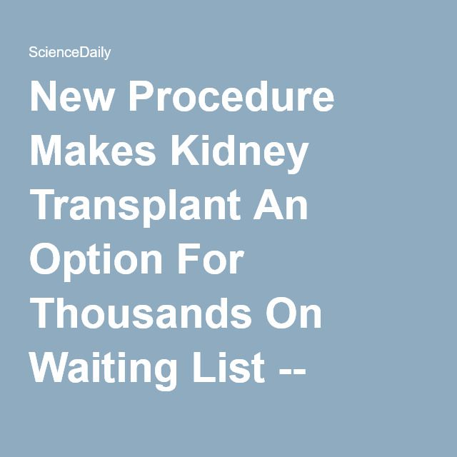 Kidney Transplant Waiting List