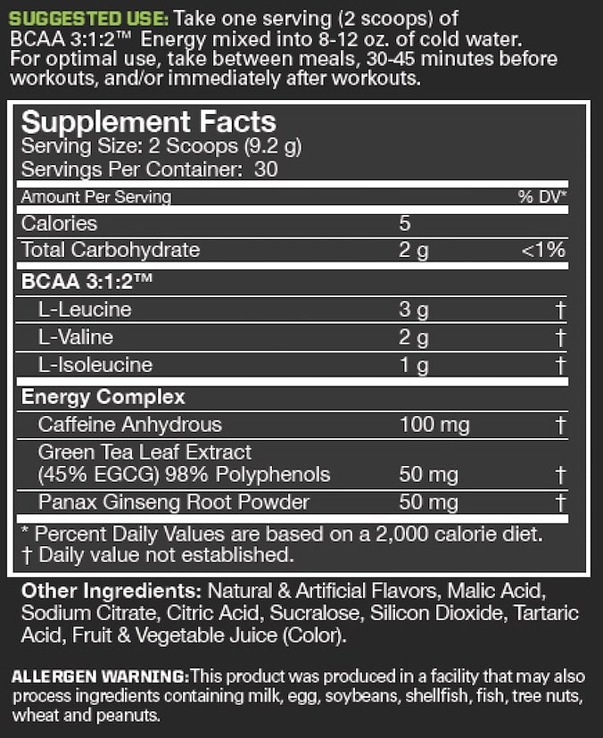 MusclePharm BCAA 3:1:2 Energy (30 servings)