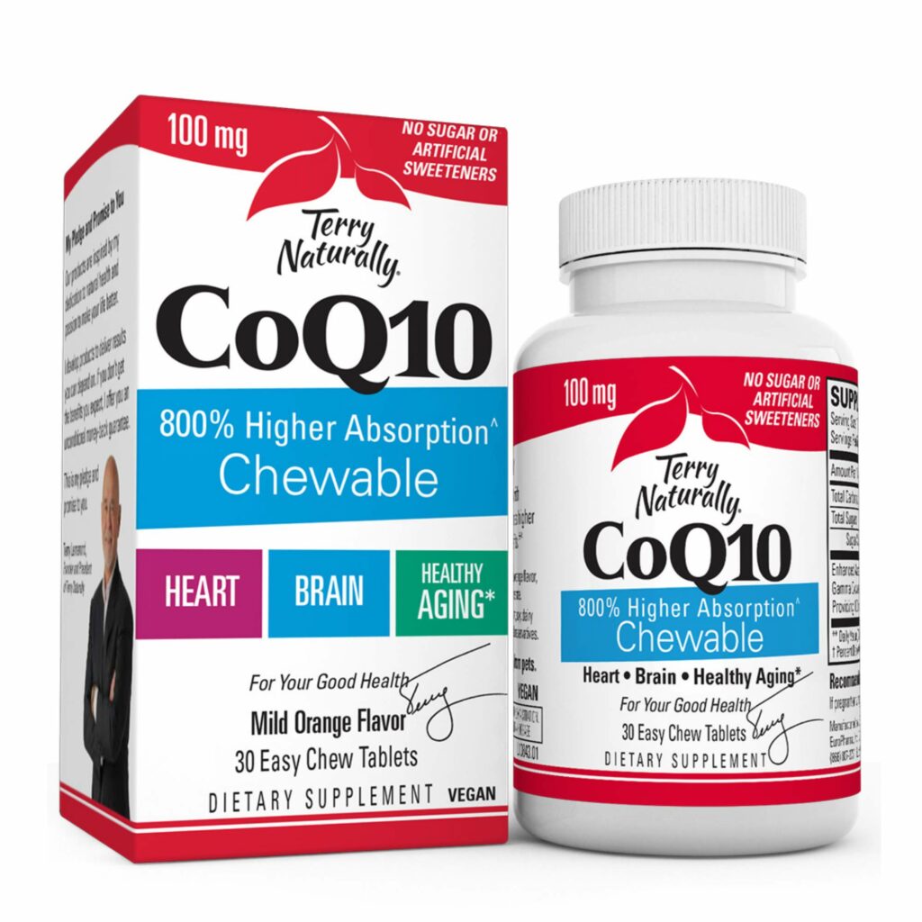 Terry Naturally CoQ10 Chewables, 100 mg â 30 Easy Chew Tablets â 8X ...
