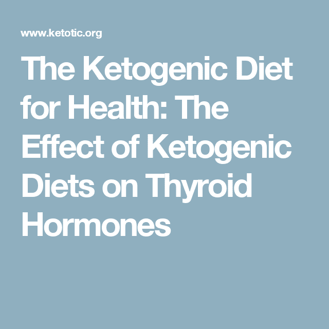 The Effect of Ketogenic Diets on Thyroid Hormones